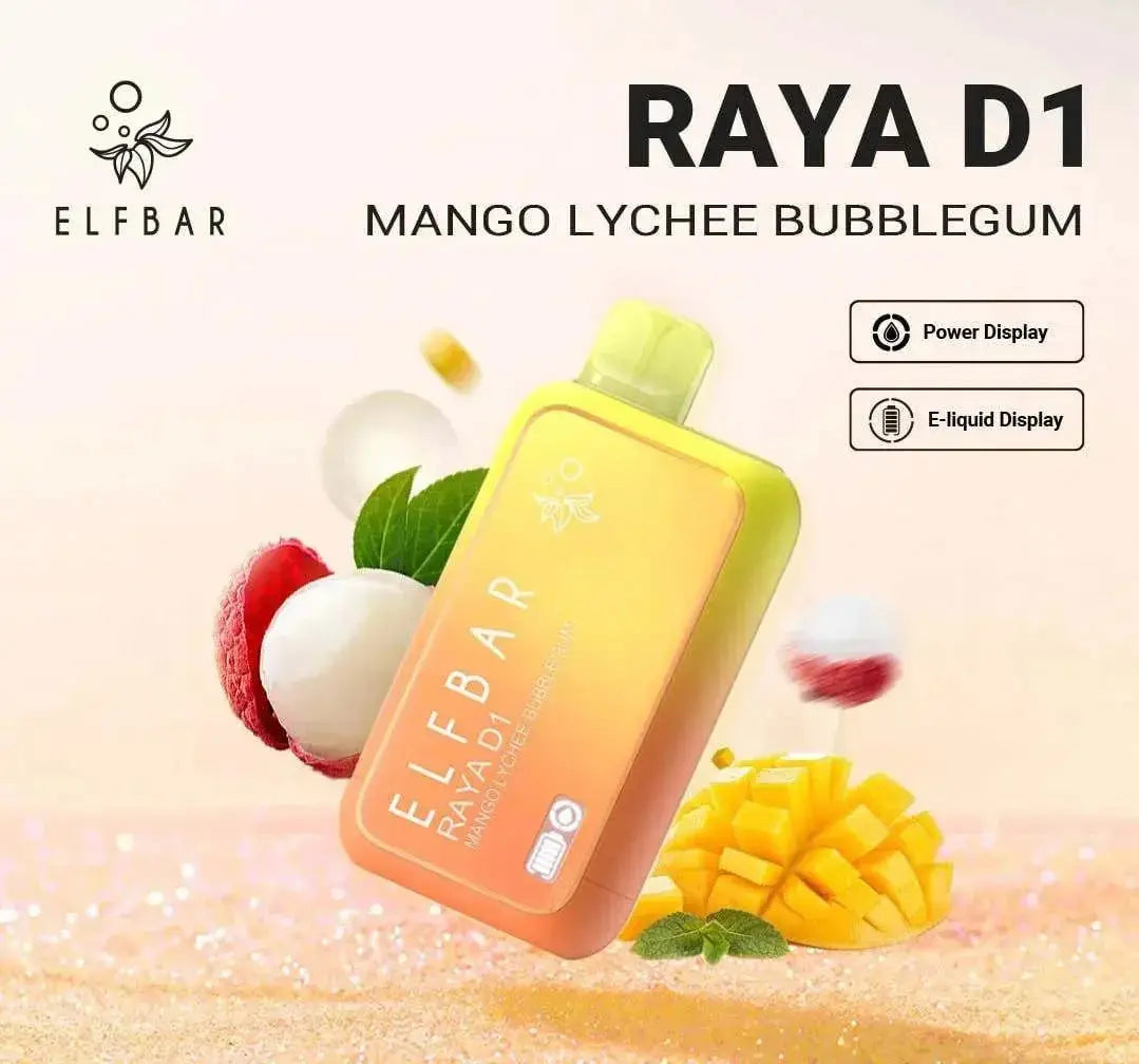 ELF BAR RAYA D1 – Mango Lychee Bubblegum - Vape Shop Manali VapeshopManali