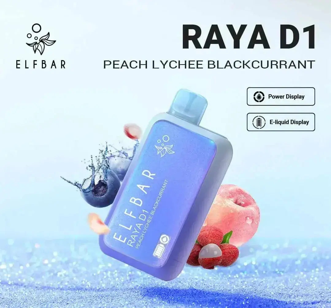 ELF BAR RAYA D1 – Peach Lychee Blackcurrant - Vape Shop Manali VapeshopManali
