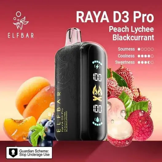Elf Bar Raya D3 Pro 30 K – Peach Lychee Blackcurrant - Vape Shop Manali VapeshopManali